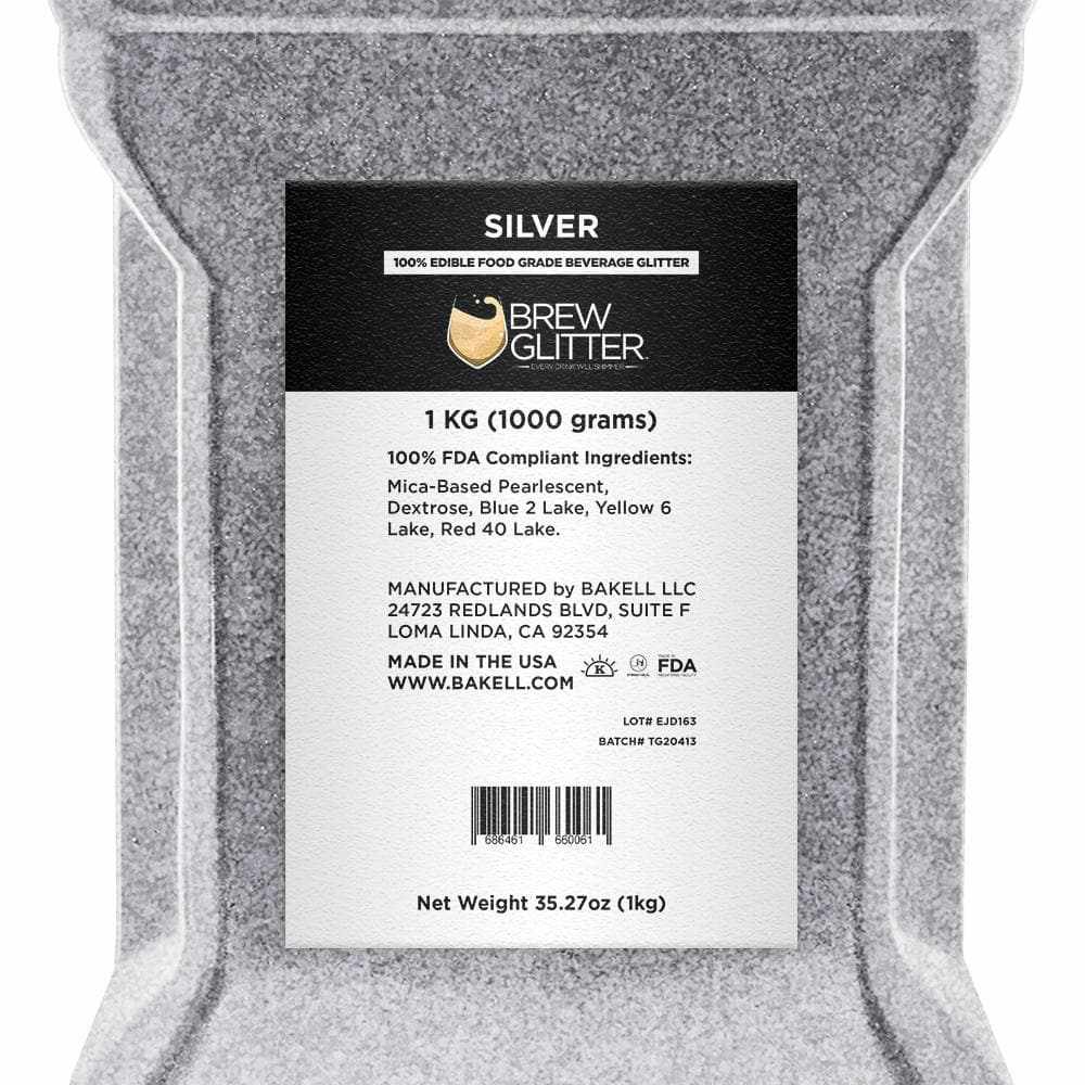 Silver Brew Glitter®, Bulk Size | Beverage & Beer Glitters from Bakell
