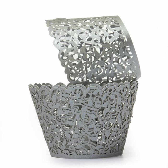 Silver Lace Cupcake Wrappers & Liners | Bakell.com