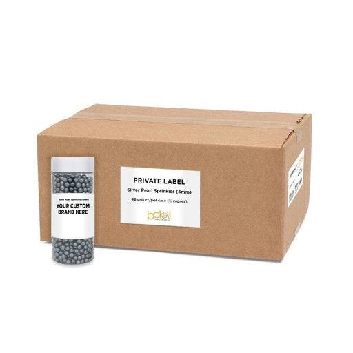 Silver Pearl 4mm Beads Sprinkles | Private Label (48 units per/case) | Bakell