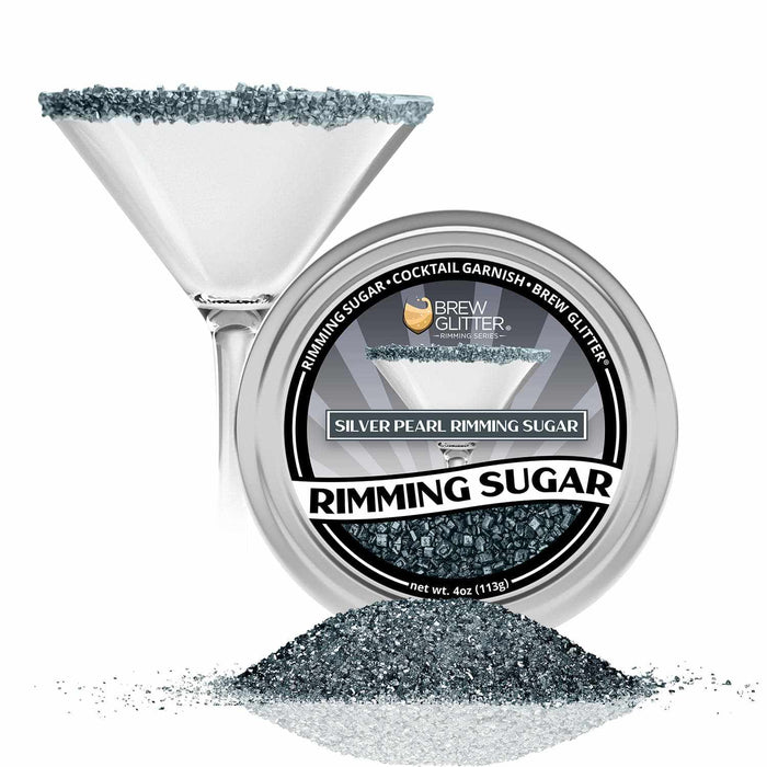 Buy Silver Pearl Cocktail Rimming Sugar - Silver Sugar -Bakell