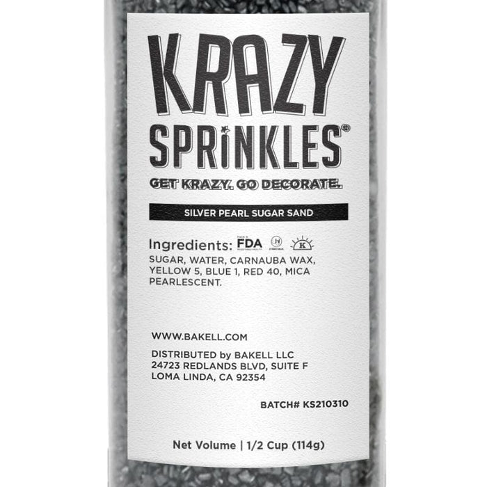 Silver Sugar Sand Sprinkles | Krazy Sprinkles  | Bakell