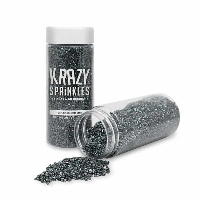 Silver Pearl Sugar Sand Sprinkles-Krazy Sprinkles_HalfCup_Google Feed-bakell