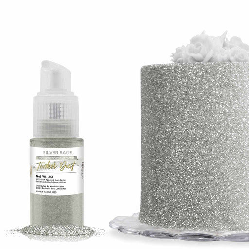 Silver Sage Edible Glitter Spray 25g Pump | Tinker Dust | Bakell