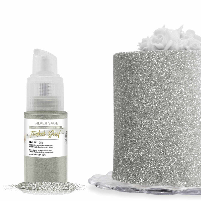 Silver Sage Edible Glitter Spray 25g Pump | Tinker Dust | Bakell