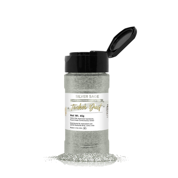 Silver Sage Tinker Dust® Edible Glitter 45g Shaker | Bakell.com