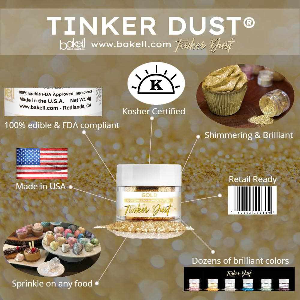 Silver Sage Tinker Dust® Edible Glitter 45g Shaker | Bakell.com
