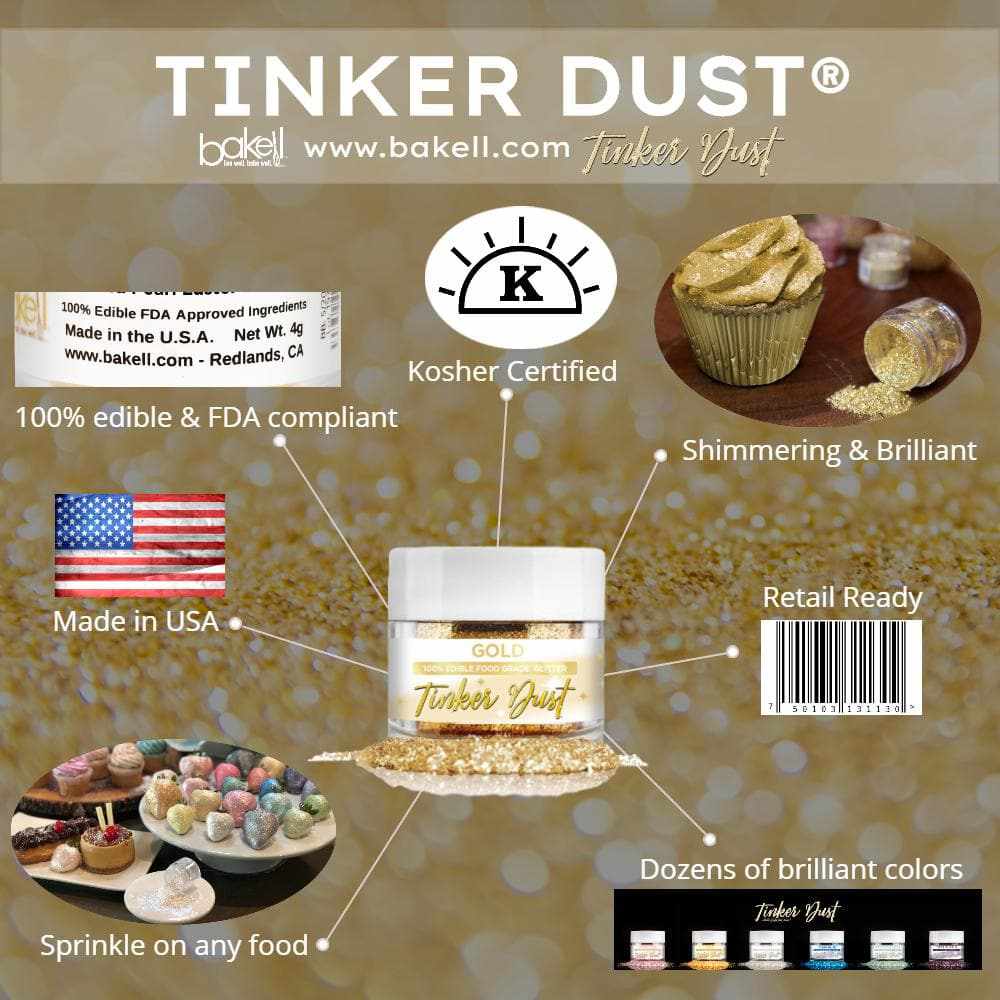 Silver Tinker Dust glitter 45g Shaker  | Bakell