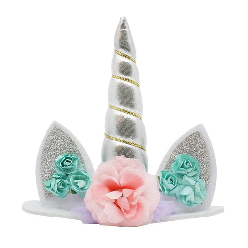 Silver Unicorn Horn - Birthday Cake Topper-Cake Toppers-bakell