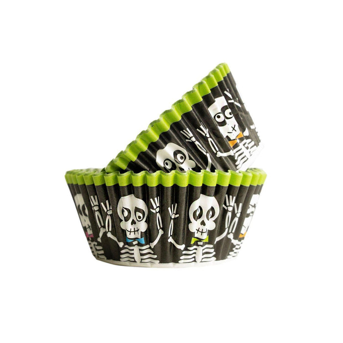 Skeleton Print Standard Size Cupcake Wrappers & Liners | Bakell® Baking Products