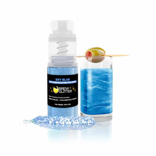Sky Blue Edible Glitter Mini Spray Pump | Brew Glitter | Bakell