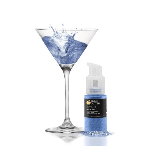 Sky Blue Edible Glitter Spray Pump | Brew Glitter | Bakell
