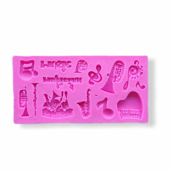 SMALL (Jewelry Size) Music Instruments Orchestra and Band Silicone Mold | Bakell