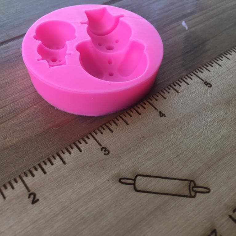 Snowman Big and Small Silicone Mold-Silicone Molds-bakell