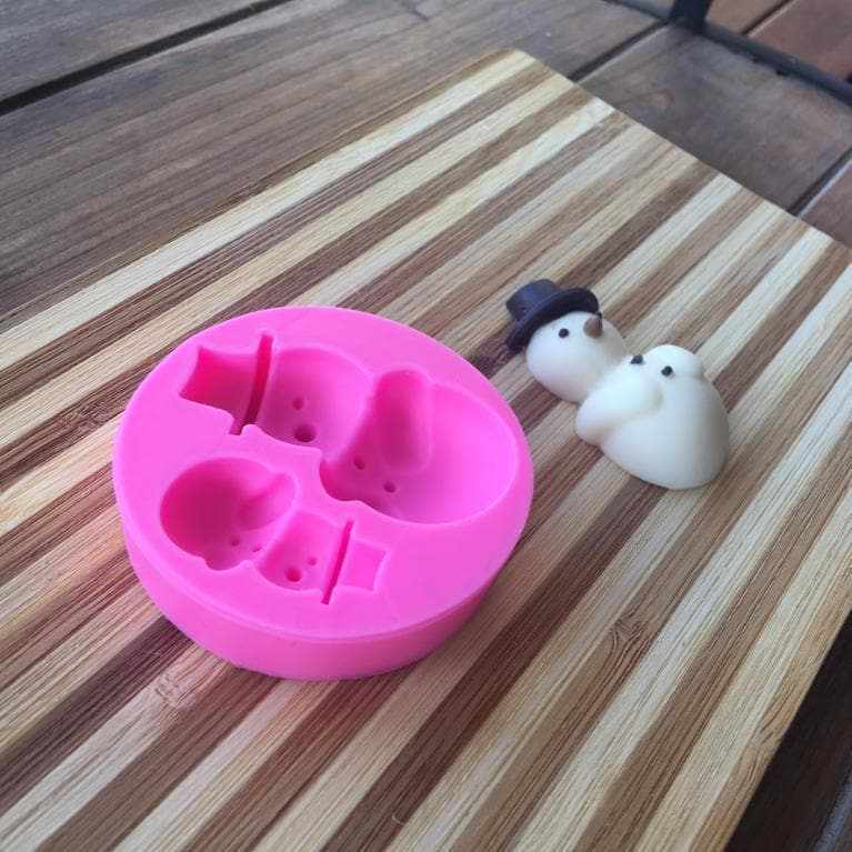 Snowman Big and Small Silicone Mold-Silicone Molds-bakell