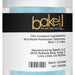 Bakell Soft Blue Luster Dust in a clear bulk container with product label and ingredients.