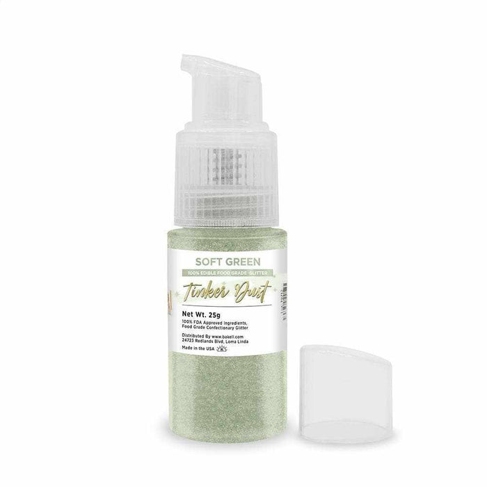 Soft Green Edible Glitter Spray 25g Pump | Tinker Dust | Bakell