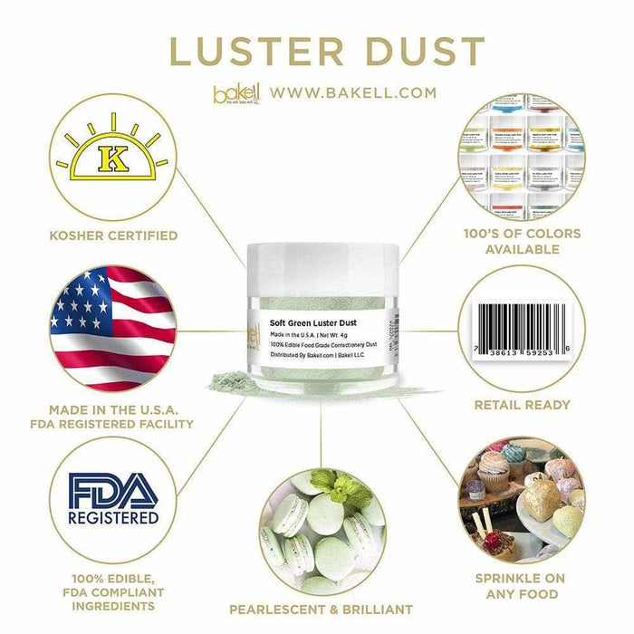 Soft Green Luster Dust 4 Gram Jar-Luster Dust_4G_Google Feed-bakell