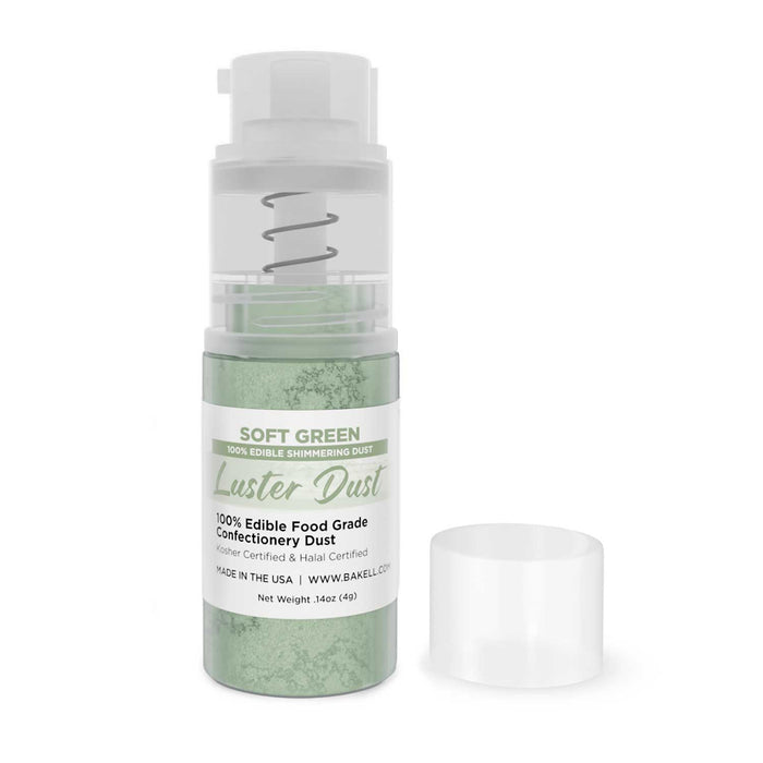 New! Miniature Luster Dust Spray Pump | 4g Soft Green Edible Glitter