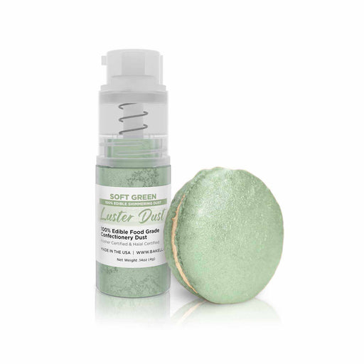 New! Miniature Luster Dust Spray Pump | 4g Soft Green Edible Glitter