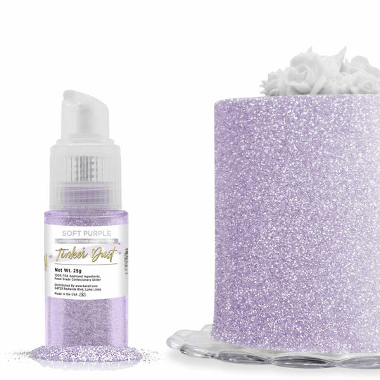 Soft Purple Edible Glitter Spray 25g Pump | Tinker Dust | Bakell