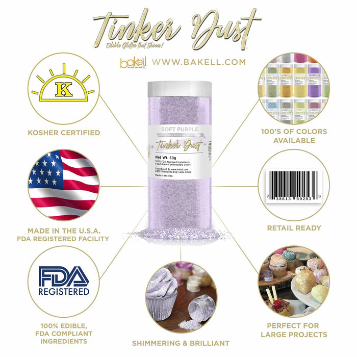 Soft Purple Tinker Dust, Bulk | #1 Site for Edible Glitter & Dust