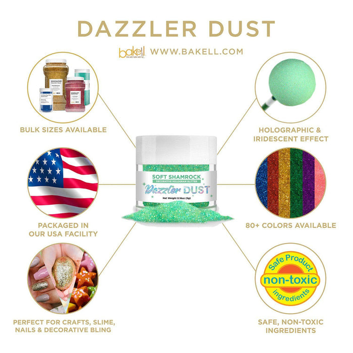 Soft Shamrock Dazzler Dust® 5 Gram Jar-Dazzler Dust_5G_Google Feed-bakell