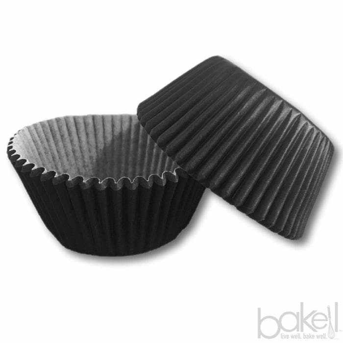 Solid Black Standard Size Cupcake Wrappers & Liners  | Bakell® Baking Products