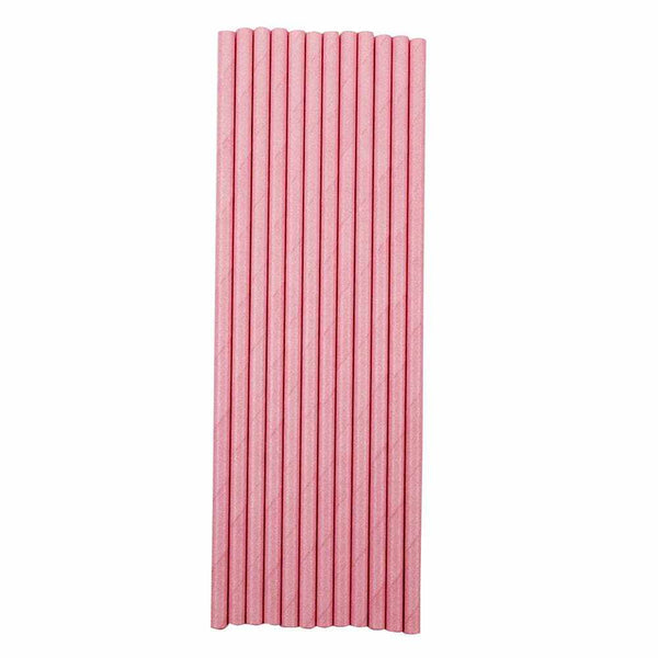 Solid Light Pink Cake Pop Party Straws