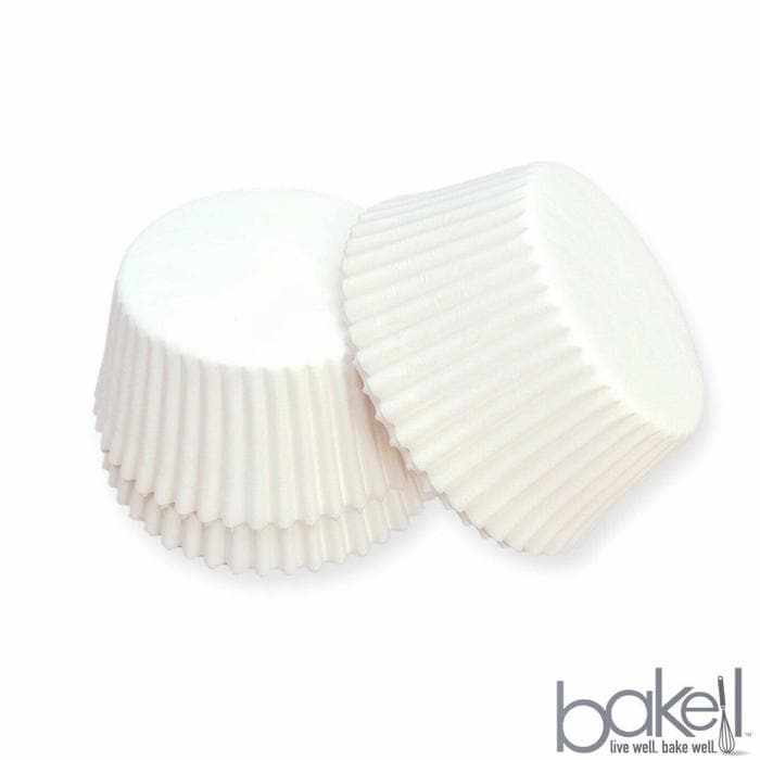 Solid White Standard Size Cupcake Wrappers & Liners  | Bakell® Baking Products