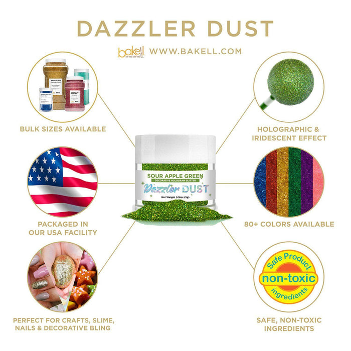 Private Label Sour Apple Green Dazzler Dust® | Bakell