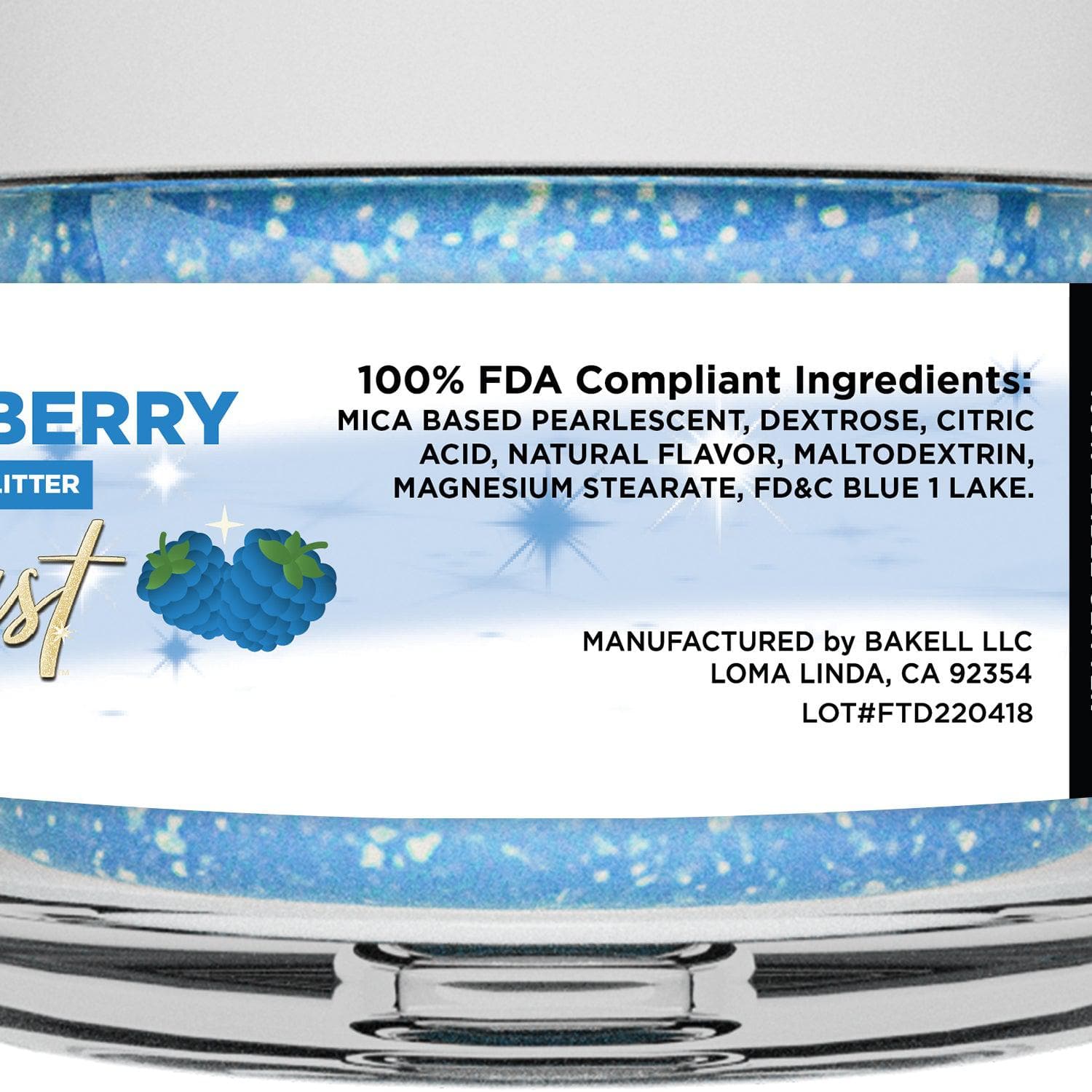 Sour Blue Raspberry Flavored Edible Glitter | Tinker Dust | Bakell