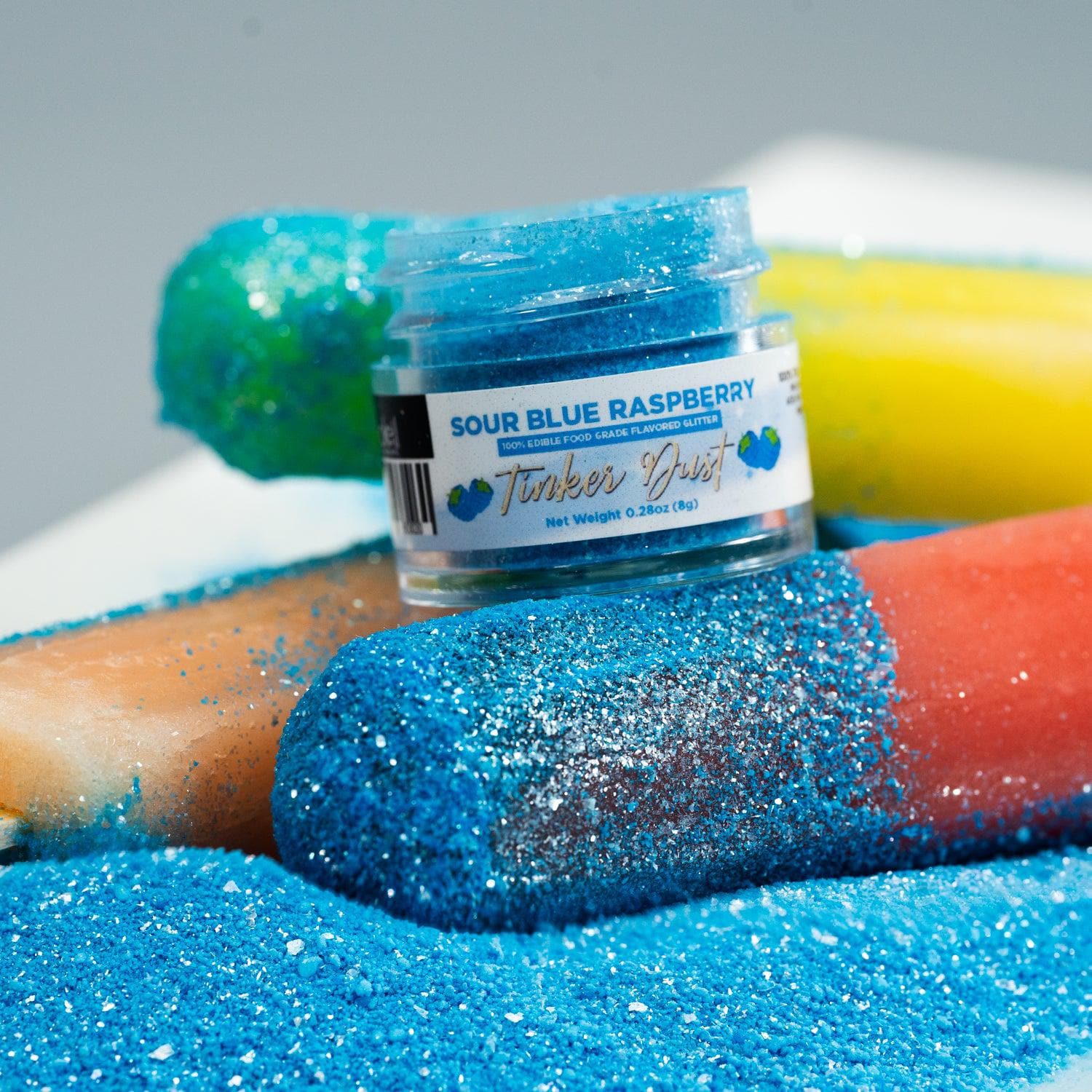 Sour Blue Raspberry Flavored Edible Glitter | Tinker Dust | Bakell