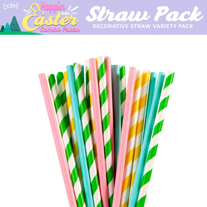 Springtime Easter Paper Straw Mix Baking & Decorating Gift Set