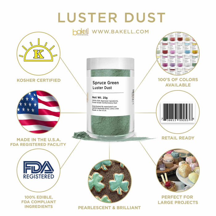 Spruce Green Luster Dust Wholesale | Bakell