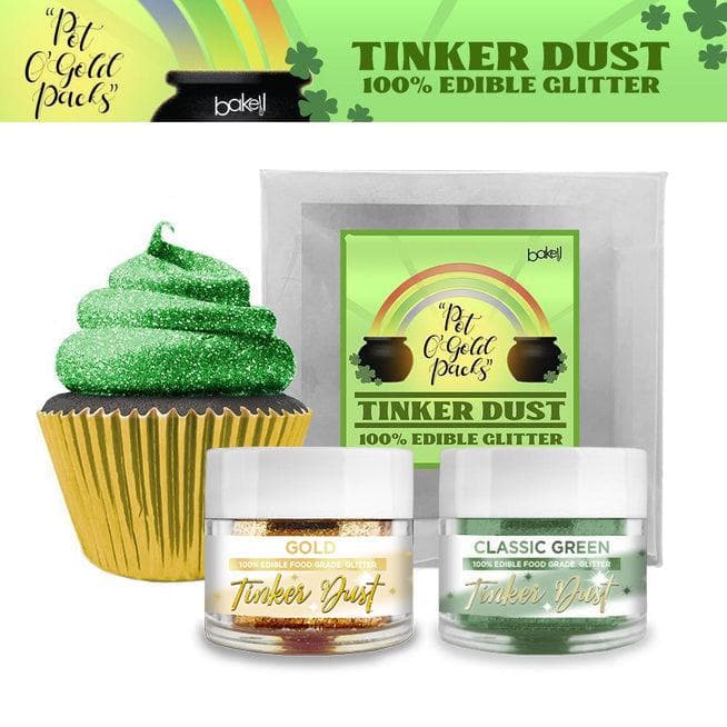 St Patrick's Day Gold & Classic Green Tinker Dust Glitter Gift Box (Set of 2 ) | Bakell