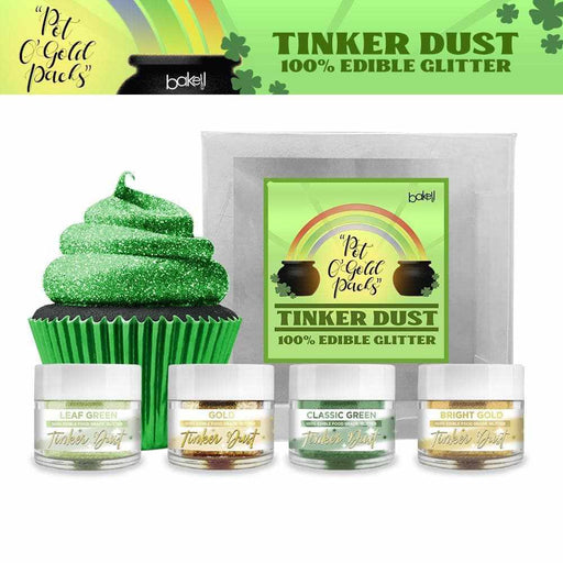 St Patrick's Day Gold & Green Tinker Dust Glitter Dust Gift Box (Set of 4) | Bakell