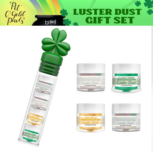 St. Patty's Day Lucky Leprechaun Luster Dust Clover Gift Set (4 PC SET)-Luster Dust_Combo Pack-bakell