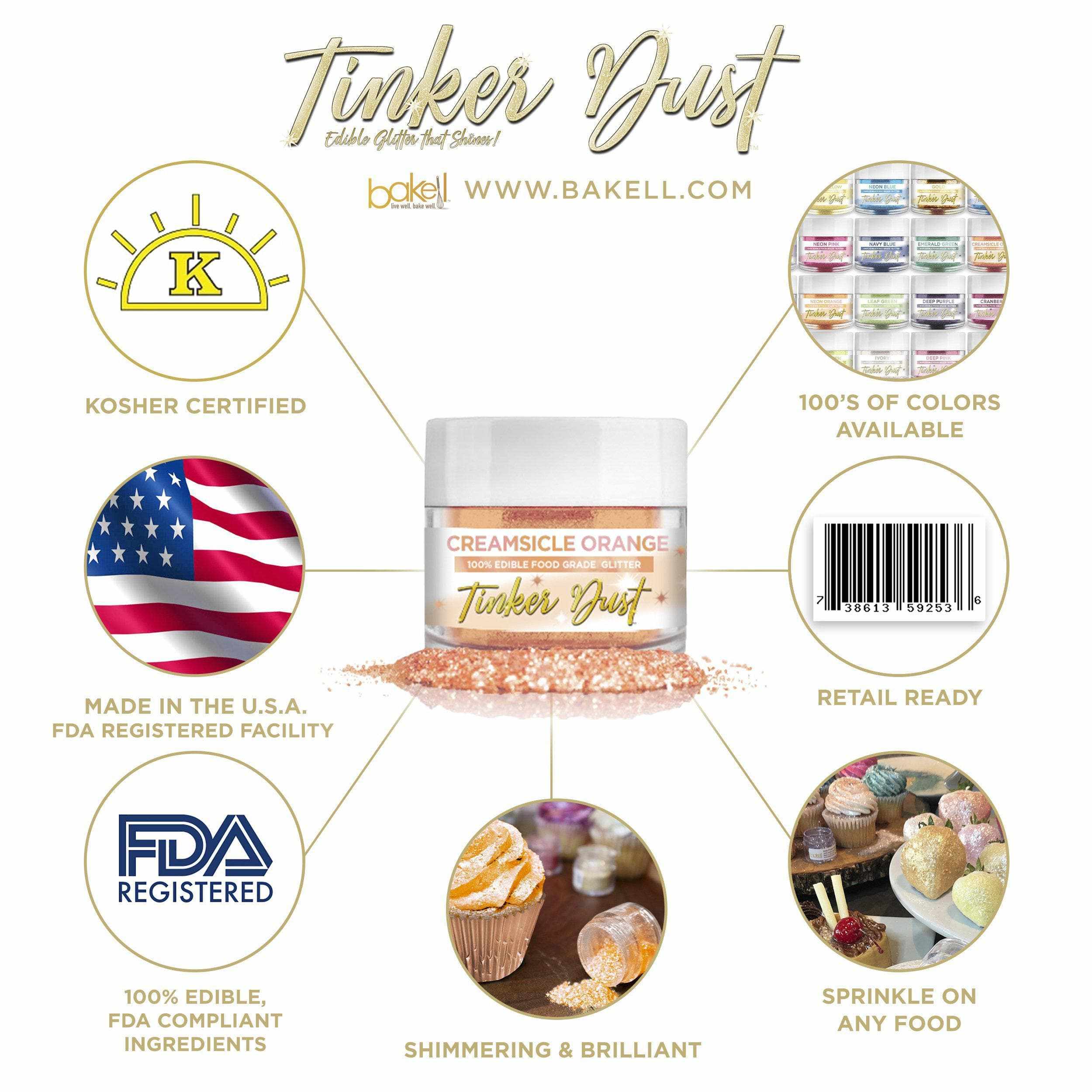 Summer Tinker Dust Edible Glitter Pack | Kosher Pareve Certified | Bakell.com