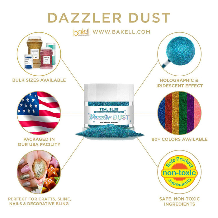 Teal Blue Dazzler Dust® 5 Gram Jar-Dazzler Dust_5G_Google Feed-bakell