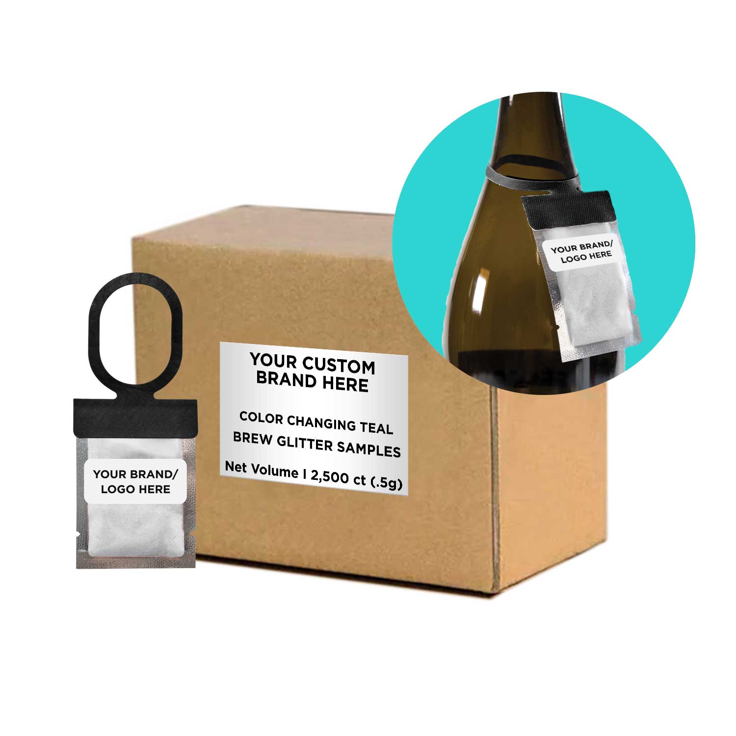 Teal Color Changing Brew Glitter Necker | Private Label | Bakell