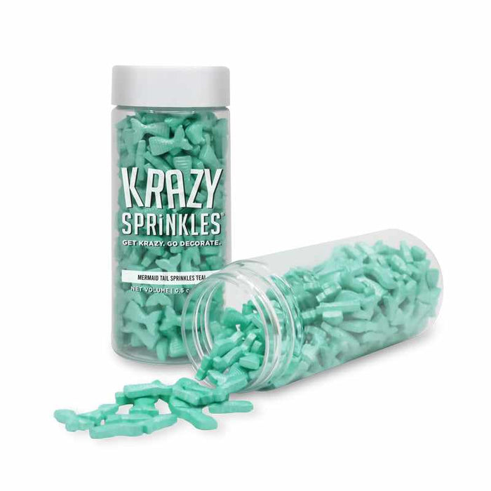 Teal Mermaid Tail Shaped Sprinkles-Krazy Sprinkles_HalfCup_Google Feed-bakell