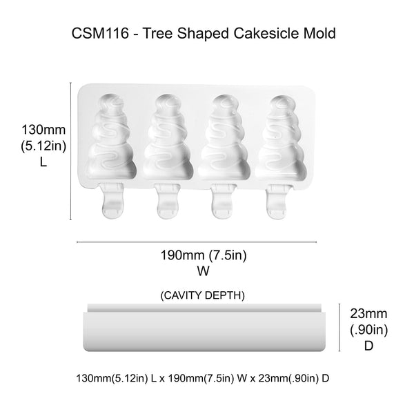 Tree Cakesicle Silicone Mold - 4 Cavity
