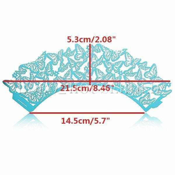 Turquoise Blue Butterfly Lace Cupcake Wrappers & Liners, Bulk | Bakell
