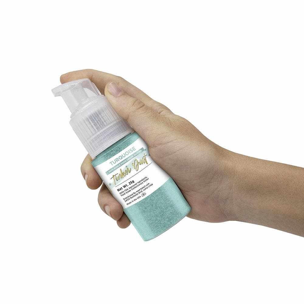 Turquoise Edible Glitter Spray 25g Pump | Tinker Dust | Bakell