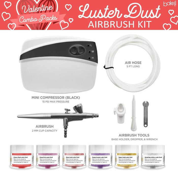 Valentine's Day Airbrush Gun Kit Black (7 PC SET)-Airbrush Gun_Kit-bakell