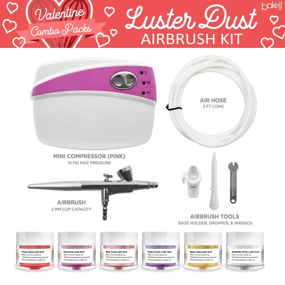 Valentine's Day Airbrush Gun Kit Pink (7 PC SET)-Airbrush Gun_Kit-bakell