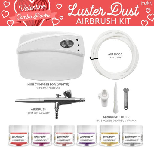 Valentine's Day Airbrush Gun Kit White (7 PC SET)-Airbrush Gun_Kit-bakell