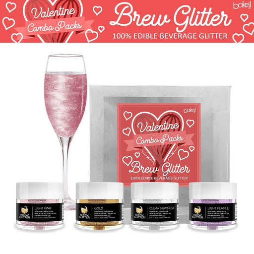 Valentine's Day Collection Edible Glitter Brew Glitter Combo Pack A (4 PC SET)-Brew Glitter_Pack-bakell