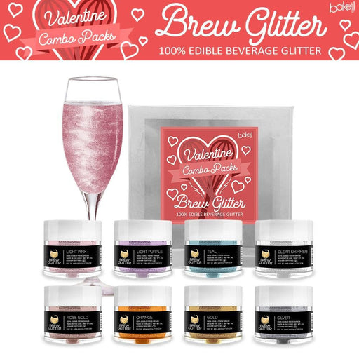 Valentine's Day Collection Edible Glitter Brew Glitter Combo Pack A (8 PC SET)-Brew Glitter_Pack-bakell