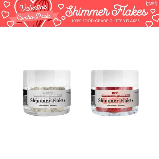 Valentine's Day Collection Red Edible Shimmer Flakes Combo Pack (2PC SET)-Edible Shimmer Flakes_Pack-bakell